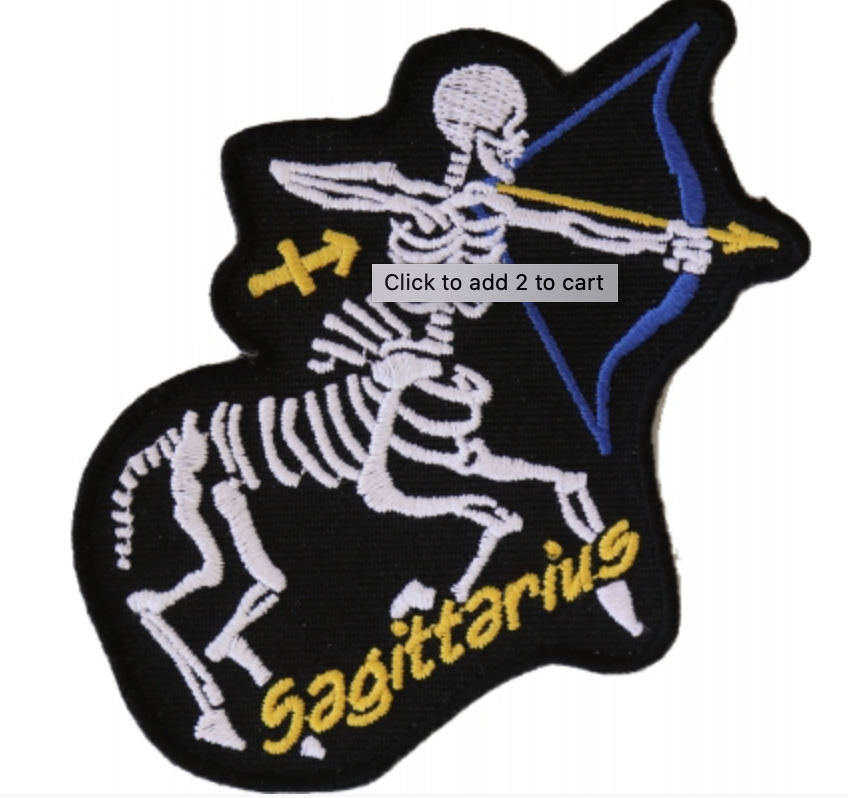 Sagittarius Skull Zodiac Sign Patch